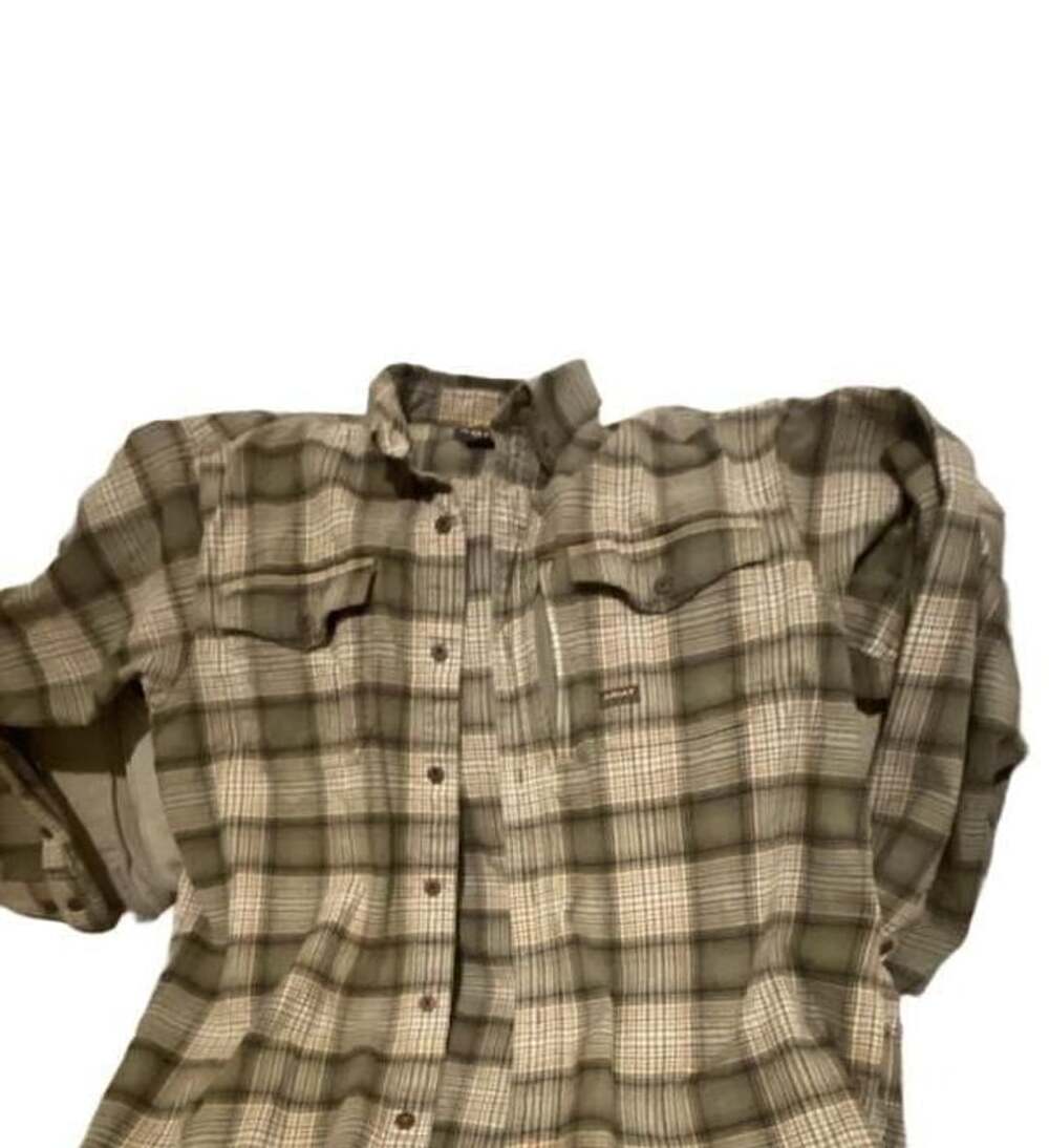 Ariat Rebar Flannel Durastretch Long Sleeve Work Shirt Deep Lichen Plaid